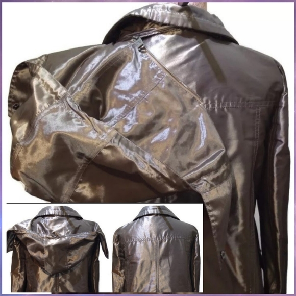 BURBERRY PROSRUM Size 6 Metallic Hooded Coat - Picture 8 of 16
